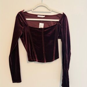 Lush Velvet Maroon Crop Top